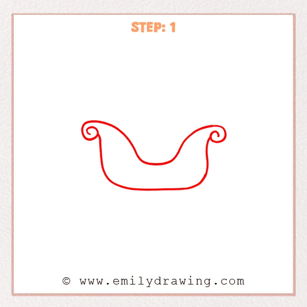 how to draw a santa sleigh - Step 1
